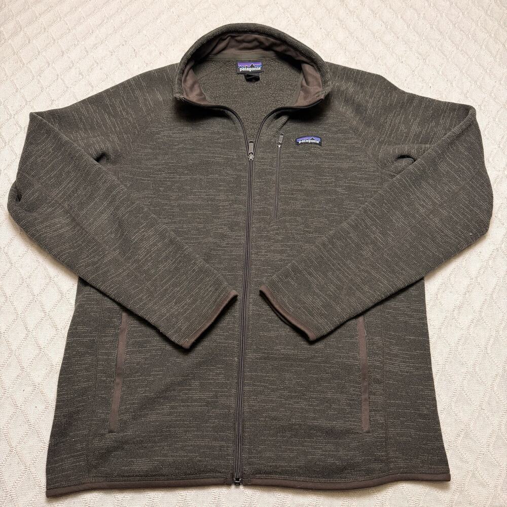 Patagonia Better Sweater Full Zip Fleece Jacket Mens Large Green Brown